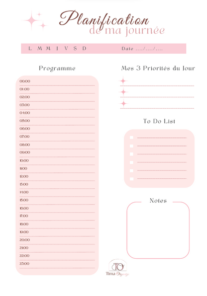 Planificateur journalier "Planification de ma Journée"
